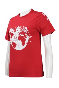 T753 自製印花T恤 團體T恤DIY 訂購T恤款式 T恤供應商    紅色